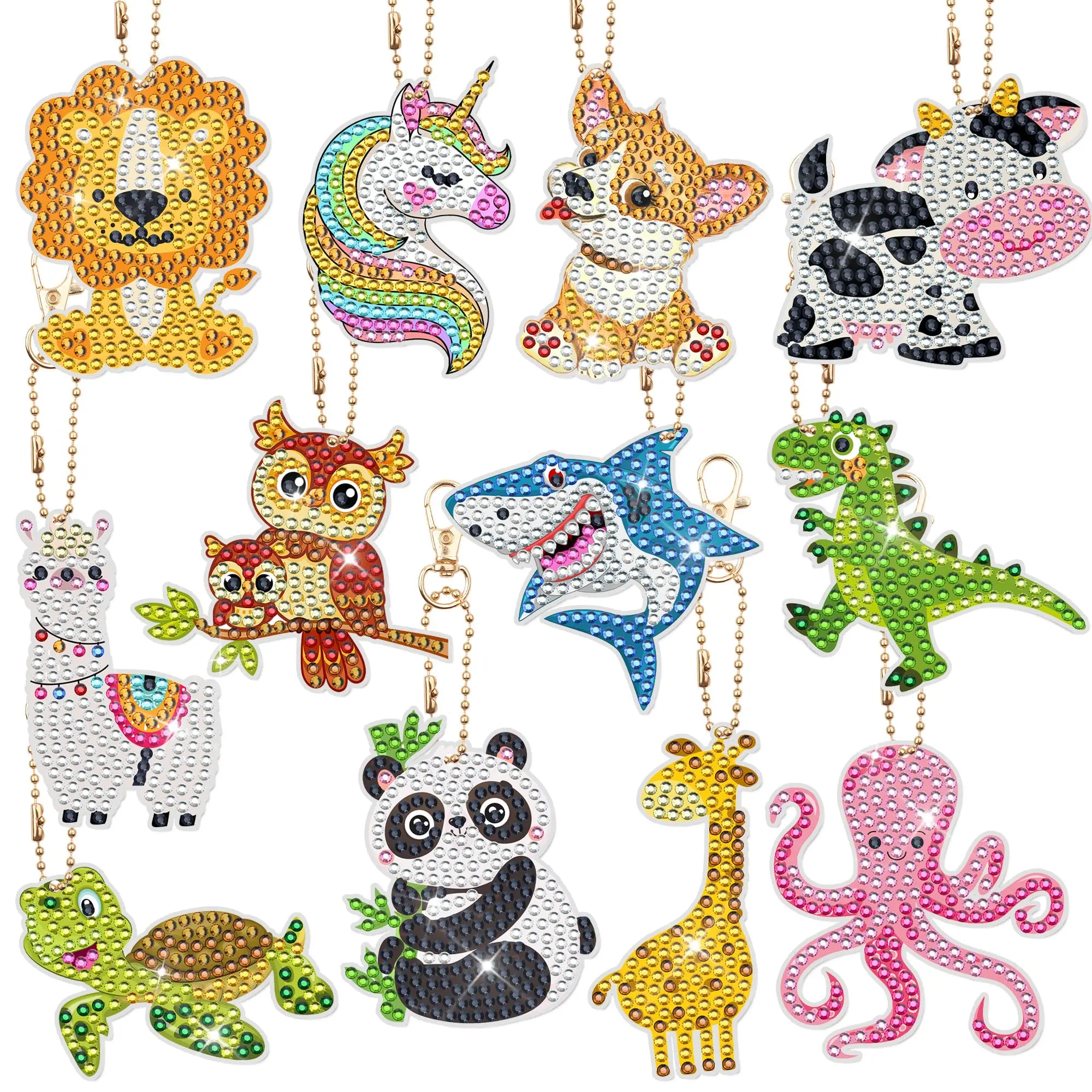DIY Diamond Drawing Keychain Cartoon Animal Cute Pendant Digital Drawing Diamond Embroidery Children's Gift Handmade Art
DIY Diamond Drawing Keychain Cartoon Animal Cute Pendant Digital Drawing Diamond Embroidery Children's Gift Handmade Art