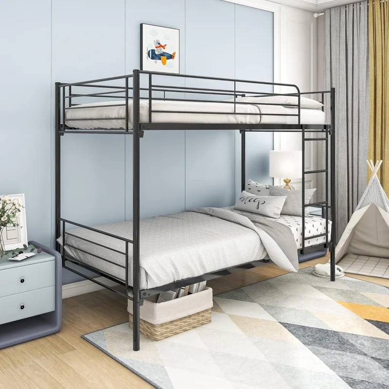 Twin Over Twin Bunk Bed, Twin Bunk Beds for 2 Kids/Youths/Adults, Detachable into 2Beds, Dorm Metal Bunkbed, Two Side Ladders, F
Twin Over Twin Bunk Bed, Twin Bunk Beds for 2 Kids/Youths/Adults, Detachable into 2Beds, Dorm Metal Bunkbed, Two Side Ladders, F