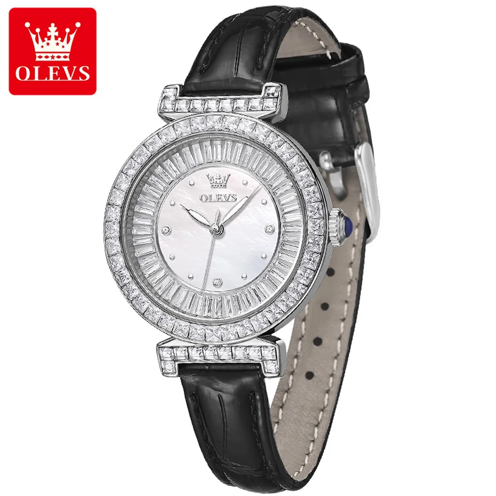 OLEVS Original Quartz Women's Wrist Watch Fashion Leather Strap Ladies Waterproof Watches Luxury Full Diamond Watch for Women
OLEVS Original Quartz Women's Wrist Watch Fashion Leather Strap Ladies Waterproof Watches Luxury Full Diamond Watch for Women