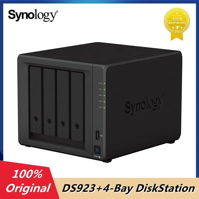 

Synology DS923+ 4-Bay DiskStation 4GB DDR4 Network Cloud Storage Server Small Business Home Office Data Management (Diskless)