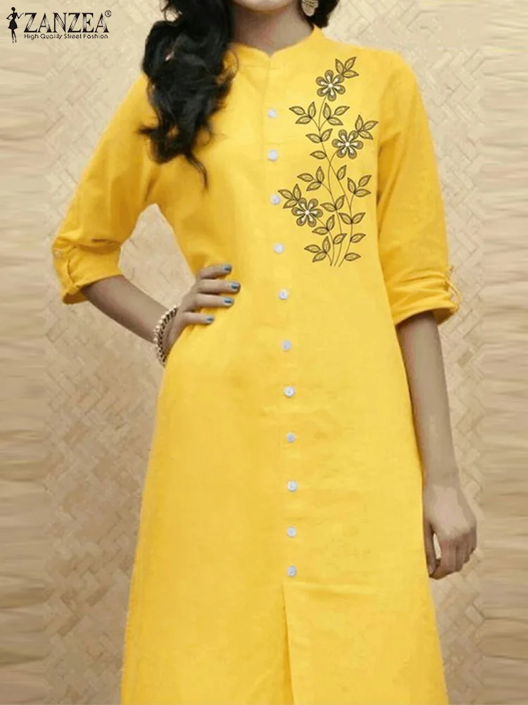 ZANZEA Vintage Leaves Print Robe Elegant Solid Loose Dresses Women Long Sleeve Vestidos 2023 Autmun Casual Buttons Shirt Dress
ZANZEA Vintage Leaves Print Robe Elegant Solid Loose Dresses Women Long Sleeve Vestidos 2023 Autmun Casual Buttons Shirt Dress