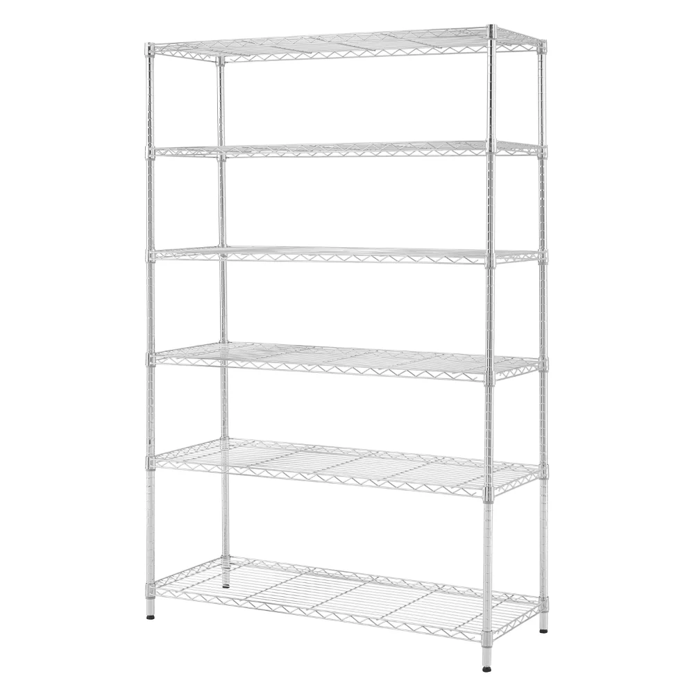 New 6 Tier Wire Shelf Unit Chrome 18"x47.7"x72" Capacity 2100 Lbs Standing Shelf Units Storage Rack Shelves
New 6 Tier Wire Shelf Unit Chrome 18"x47.7"x72" Capacity 2100 Lbs Standing Shelf Units Storage Rack Shelves