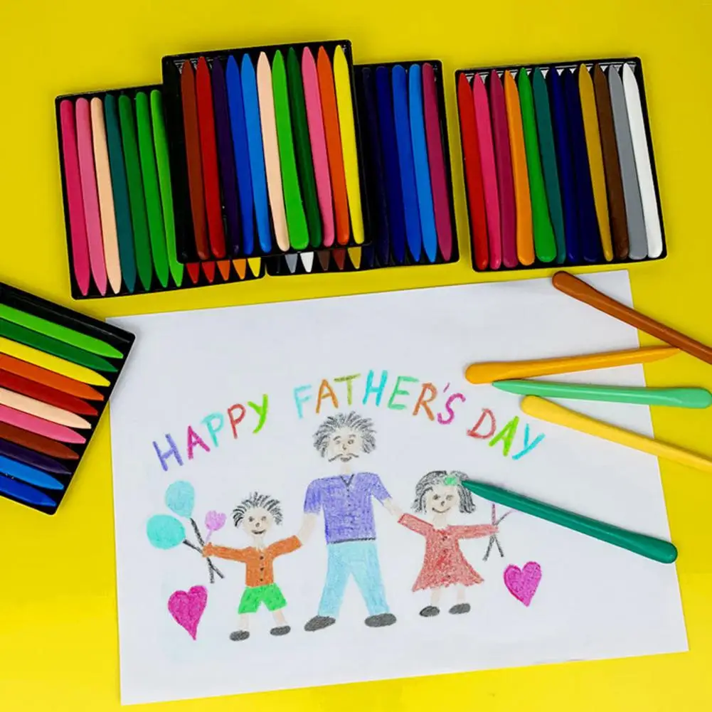 

Mini Crayon Sticks Safe No Odor Rich Color Ultra-light Waterproof Preschool Kids Triangle Crayons School Supplies