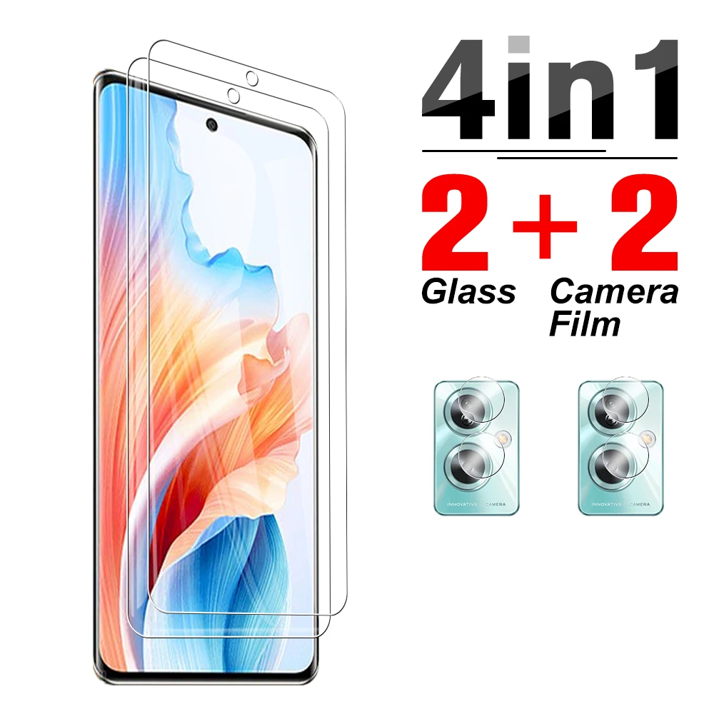 

4in1 transparent Anti-scratch tempered glass For Oppo A79 2023 screen protector Oppoa 79 79a Camera Lens Glass 6.78 inches