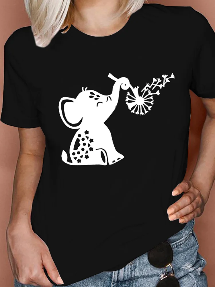 Женская футболка с принтом слона одуванчика, забавная черная футболка с принтом одуванчика, женская летняя футболка с коротким рукавом и графическим принтом в стиле Харадзюку, топы, футболки
Женская футболка с принтом слона одуванчика, забавная черная футболка с принтом одуванчика, женская летняя футболка с коротким рукавом и графическим принтом в стиле Харадзюку, топы, футболки