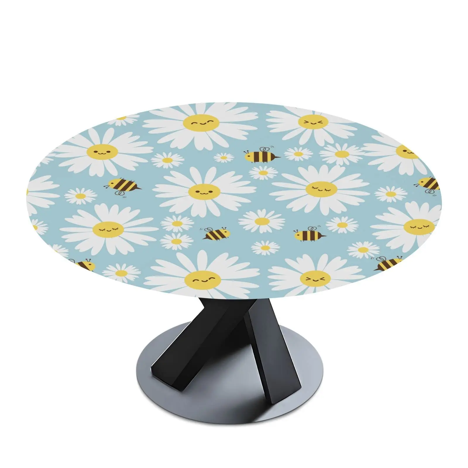 Daisy Flower and Flying Bees Round Fitted Tablecloth Elastic Table Cover Waterproof Dining Table Cover for Indoor Outdoor Decor
Daisy Flower and Flying Bees Round Fitted Tablecloth Elastic Table Cover Waterproof Dining Table Cover for Indoor Outdoor Decor