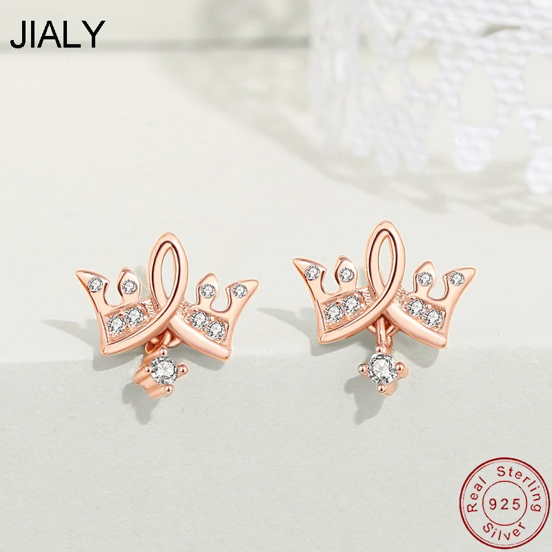 JIALY European AAA CZ Simple Crown S925 Sterling Silver Stud Earrings For Women Birthday Party Gift Wedding Jewelry
JIALY European AAA CZ Simple Crown S925 Sterling Silver Stud Earrings For Women Birthday Party Gift Wedding Jewelry