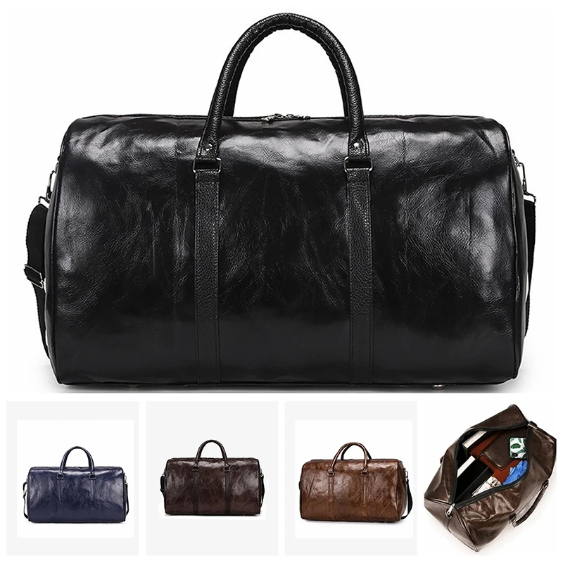 

PU Leather Travel Bag Large Duffle Independent Big Fitness Bags Handbag Bag Luggage Shoulder Bag Black Men Fashion Zipper