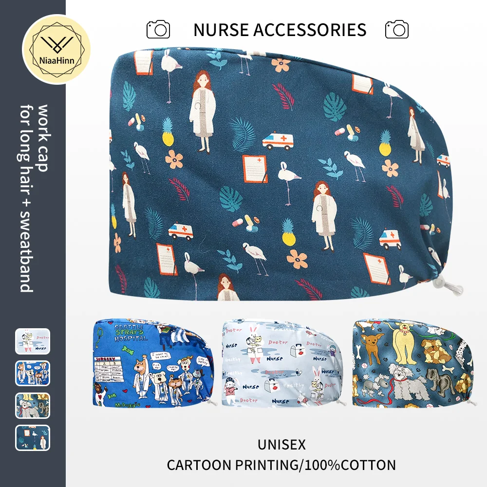 Dental Hospital Scrubs Caps Doctor Nurse Soft Hats Sanitary Sweatband Cartoon Printing Medical Surgical Hats Nursing Scrubs Caps
Dental Hospital Scrubs Caps Doctor Nurse Soft Hats Sanitary Sweatband Cartoon Printing Medical Surgical Hats Nursing Scrubs Caps