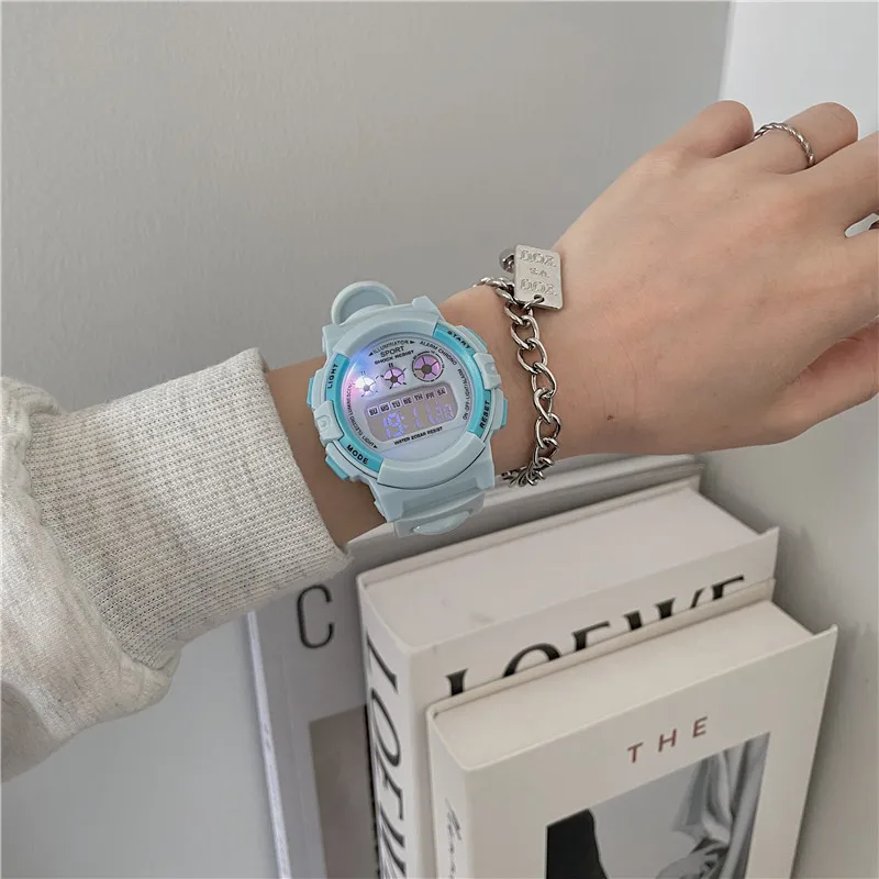 Candy Digital Round Watch Luminous LED Dial Casual Multifunction Clock Rubber Strap Fashionable Waterproof Watch for Women
Candy Digital Round Watch Luminous LED Dial Casual Multifunction Clock Rubber Strap Fashionable Waterproof Watch for Women