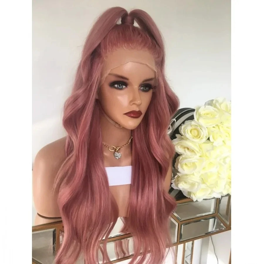 Pink Color Body Wave Preplucked Synthetic Hair Lace Frontal Wig For Women Glueless Fiber Hair Transparent Lace Wigs
Pink Color Body Wave Preplucked Synthetic Hair Lace Frontal Wig For Women Glueless Fiber Hair Transparent Lace Wigs