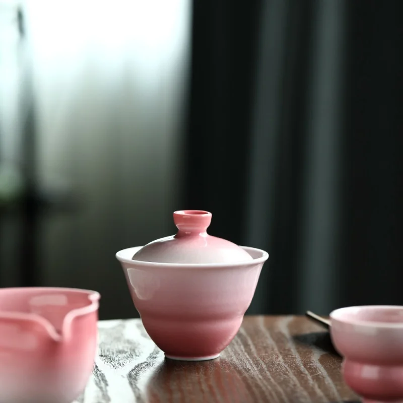 Jingdezhen Handmade Creek Red Tureen Kiln Baked Peach Pink Tureen No Support Tureen Ladies Tea Brewing Bowl Gaiwan
Jingdezhen Handmade Creek Red Tureen Kiln Baked Peach Pink Tureen No Support Tureen Ladies Tea Brewing Bowl Gaiwan