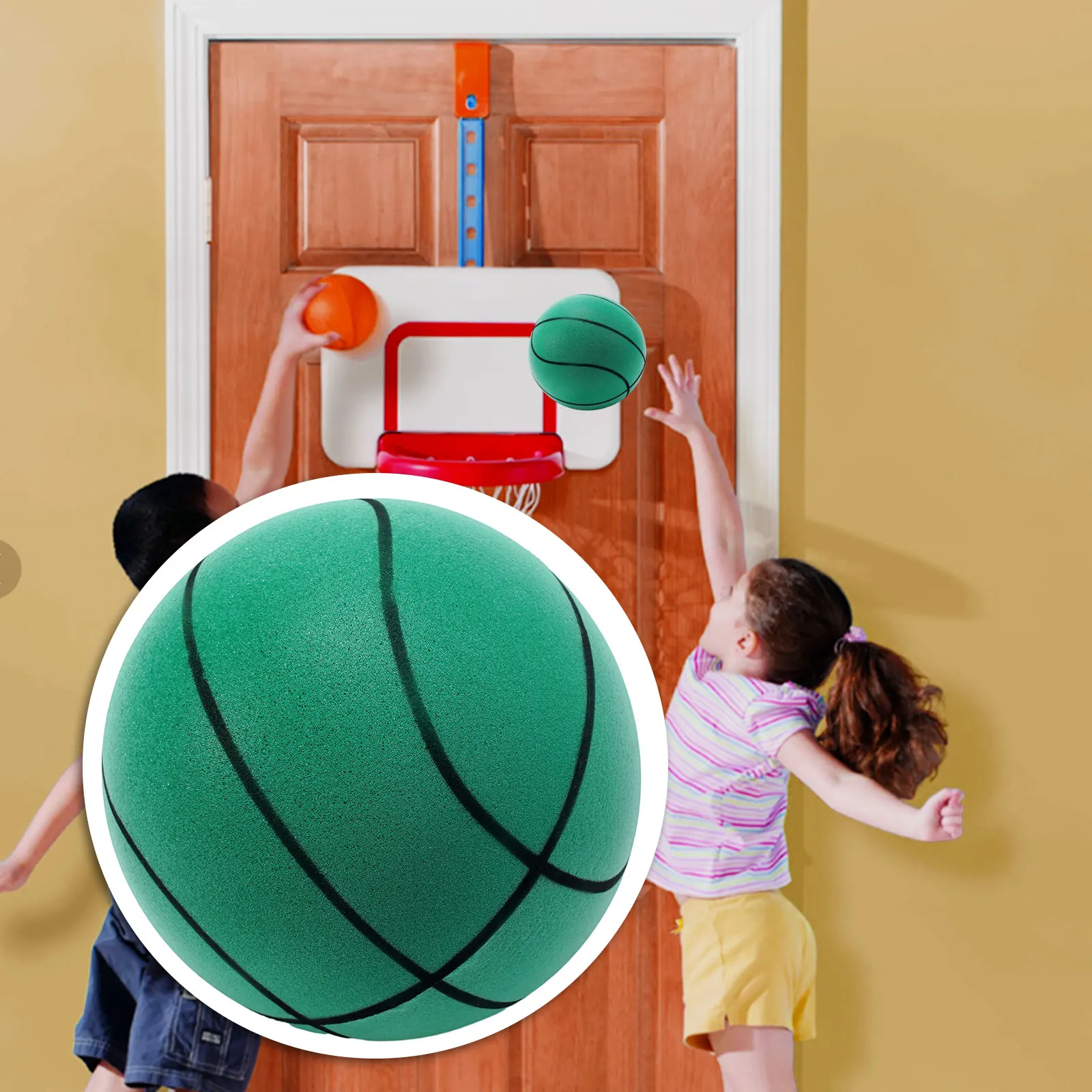 Indoor Mute Basketball, Diameter 21 18cm, Foam Sports Ball, Durable and Bouncy, Perfect for Kids Play, Squeezable and Soft
Indoor Mute Basketball, Diameter 21 18cm, Foam Sports Ball, Durable and Bouncy, Perfect for Kids Play, Squeezable and Soft