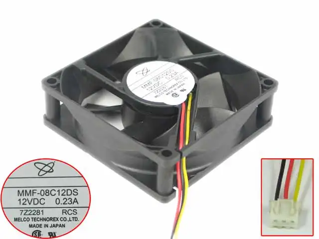 Трехпроводный охлаждающий вентилятор для сервера Melco MMF-08C12DS DC 12 В 0,23 а 80x80x25 мм
Трехпроводный охлаждающий вентилятор для сервера Melco MMF-08C12DS DC 12 В 0,23 а 80x80x25 мм