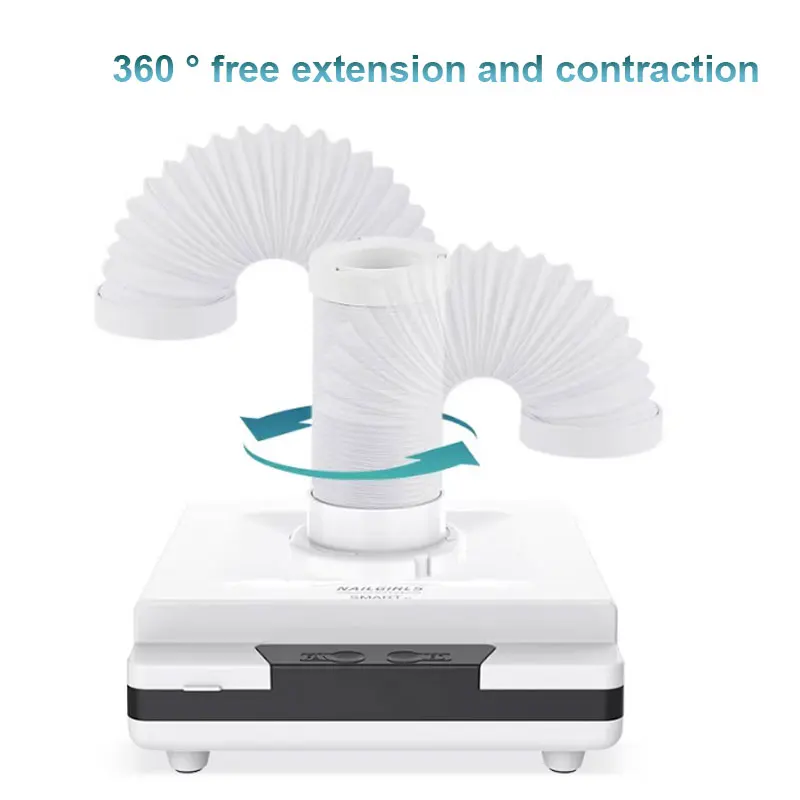 מסיר אבק ציפורניים דו-שימושי בעוצמה של 60W עם עיצוב זווית מתקפלת, מאוורר להסרת אבק ציפורניים וניקוי ציפורניים עם צינור מסיר אבק ציפורניים דו-שימושי בעוצמה של 60W עם עיצוב זווית מתקפלת, מאוורר להסרת אבק ציפורניים וניקוי ציפורניים עם צינור