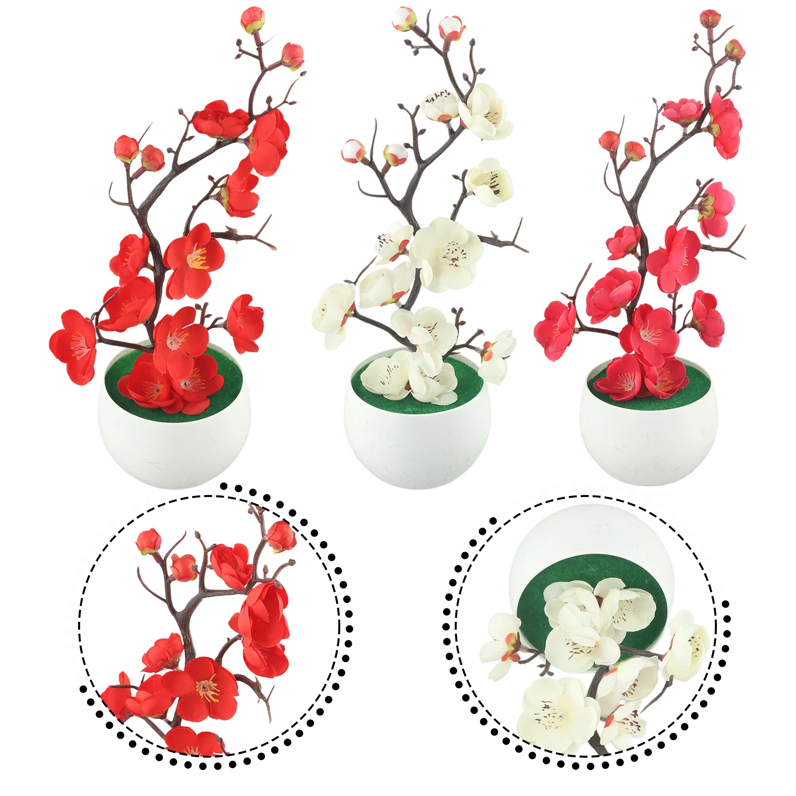 Artificial Potted Plants Bonsai Simulation Artificial Pot Plant Home Office Plum Blossom Decor Durable Bright Colorful Plants
Artificial Potted Plants Bonsai Simulation Artificial Pot Plant Home Office Plum Blossom Decor Durable Bright Colorful Plants