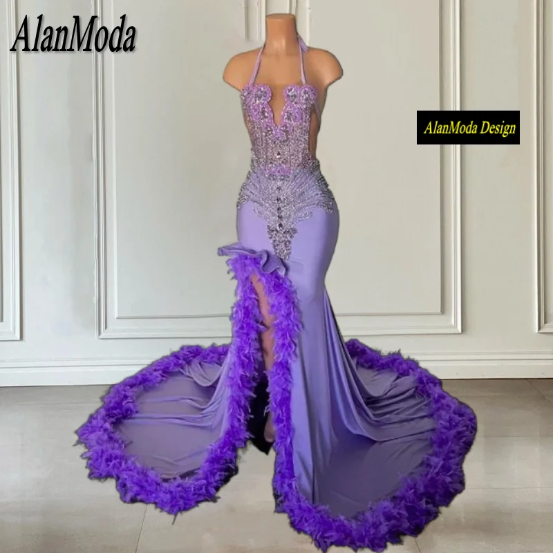 Элегантные Лавандовые платья для выпускного вечера для женщин, модель 2024 года, юбка-годе с лямкой на шее, платье с открытой спиной, праздничное платье
Элегантные Лавандовые платья для выпускного вечера для женщин, модель 2024 года, юбка-годе с лямкой на шее, платье с открытой спиной, праздничное платье