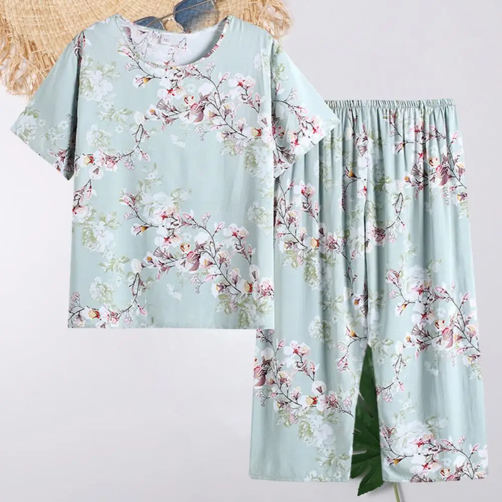 2Pcs/Set Loungewear Set Popular Mid-rise Mid-calf Length Sleeping Costume Pajamas Set Mother Sleepwear
2Pcs/Set Loungewear Set Popular Mid-rise Mid-calf Length Sleeping Costume Pajamas Set Mother Sleepwear