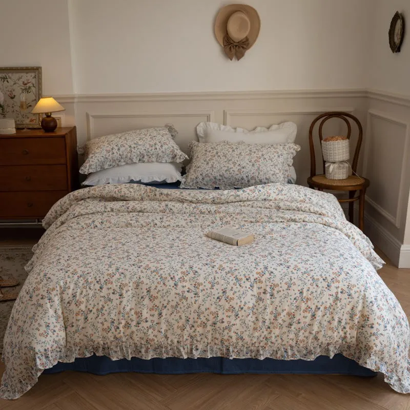 Double Layer Yarn 100%Cotton Floral Duvet Cover set Bed Sheet Pillowcases Soft Breathable Ruffled Comforter Cover Bedding set
Double Layer Yarn 100%Cotton Floral Duvet Cover set Bed Sheet Pillowcases Soft Breathable Ruffled Comforter Cover Bedding set