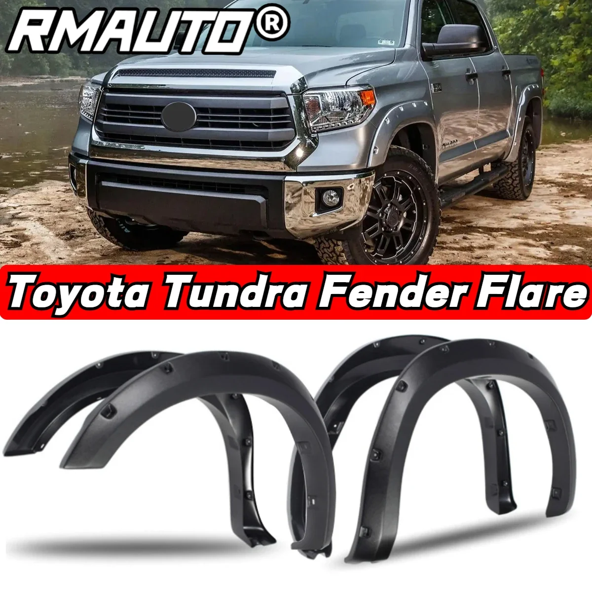 

4Pcs ABS Fender Flare Mudguards Mud Guard Wheel Arch Exterior Parts For Toyota Tundra 2007-2013 2014-2022 Accessories Body Kit