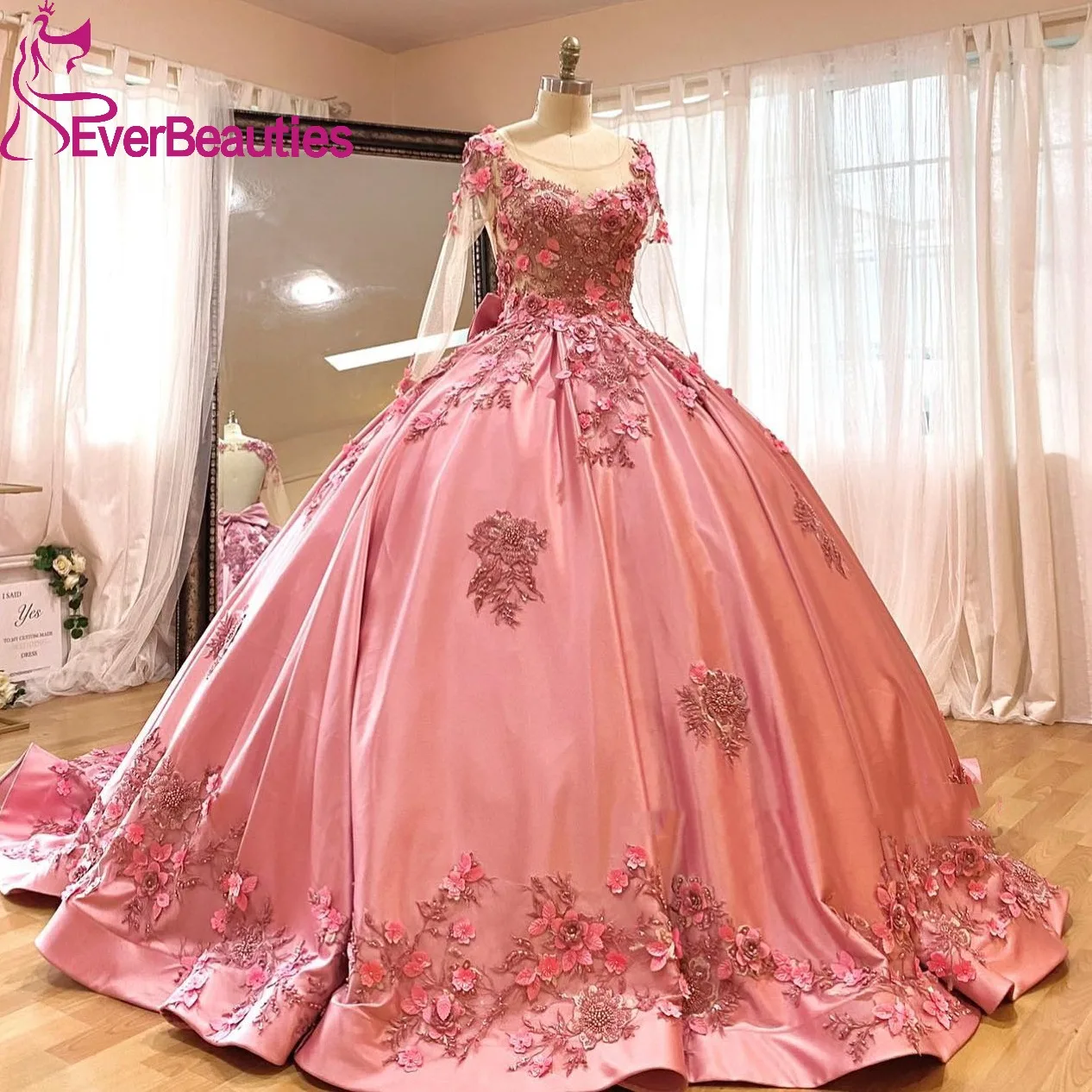 Long Sleeves Vestidos De 15 Quinceañera Ball Gown Quinceanera Dresses for Juniors Off Shoulder Satin Lace Sweet 16 Dress
Long Sleeves Vestidos De 15 Quinceañera Ball Gown Quinceanera Dresses for Juniors Off Shoulder Satin Lace Sweet 16 Dress