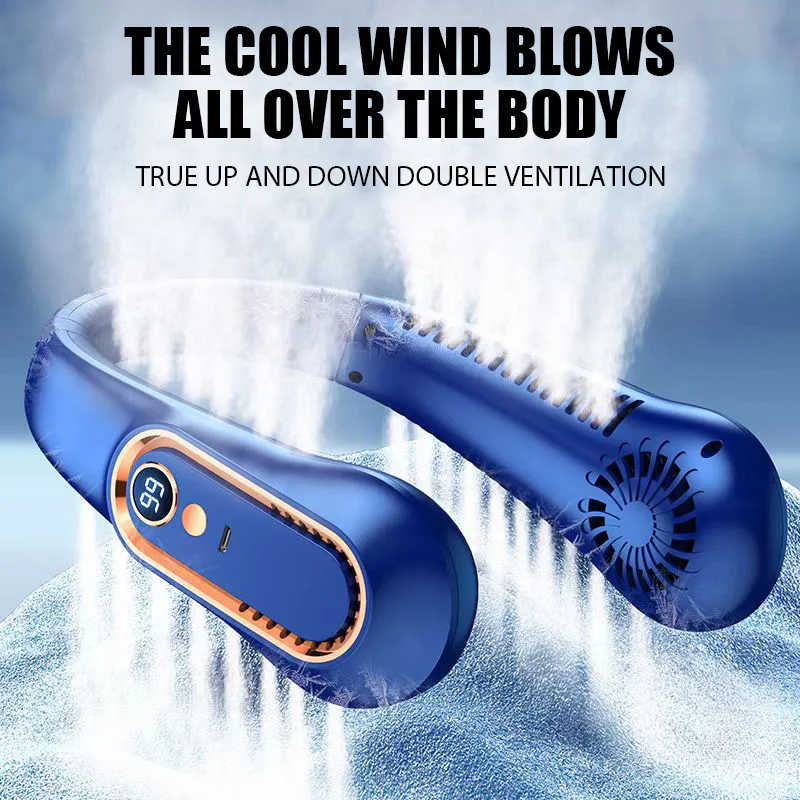 Portable Mini Hanging Neck Fan Digital Display Power ventilador Bladeless Neckband Fan Air Cooler USB Rechargeable Electric Fans
Portable Mini Hanging Neck Fan Digital Display Power ventilador Bladeless Neckband Fan Air Cooler USB Rechargeable Electric Fans