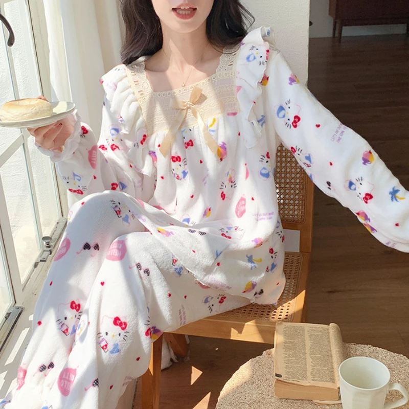 Sanrios Hello Kittys Plush Pajamas Pochacco Anime Winter Thicken Soft Homewear Cartoon Comfor Warm Nightwear Cute Girl Gift
Sanrios Hello Kittys Plush Pajamas Pochacco Anime Winter Thicken Soft Homewear Cartoon Comfor Warm Nightwear Cute Girl Gift