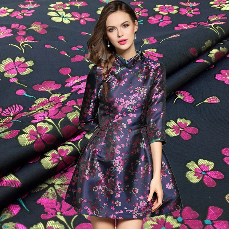 

Jacquard Brocade Fabric Small Floral Fabrics Dress Cheongsam Trench Coat Stiff Material wholesale cloth for sew by the meter