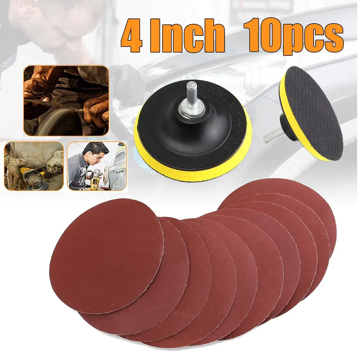 Sanding Disc Sandpaper Hook Loop, 1000 + Backer Pad with Drill Adapter, 4 '', 10Pcs
Sanding Disc Sandpaper Hook Loop, 1000 + Backer Pad with Drill Adapter, 4 '', 10Pcs