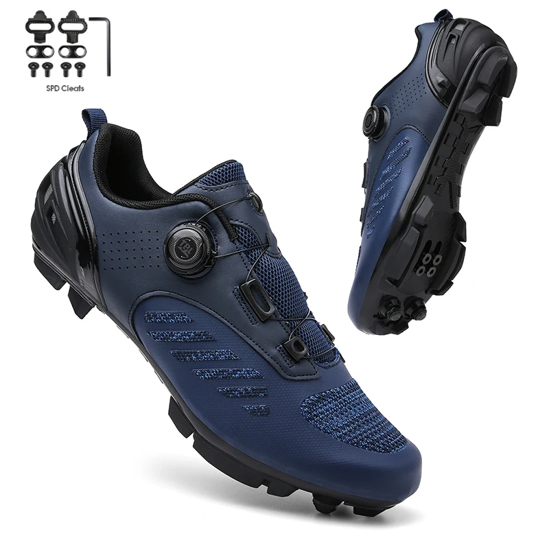 

NEW Men MTB Cycling Shoes Flat Cleats Road Bike Boots Speed Bicycle Sneaker Racing Women SPD Mountain Biking Self-Locking Shoes