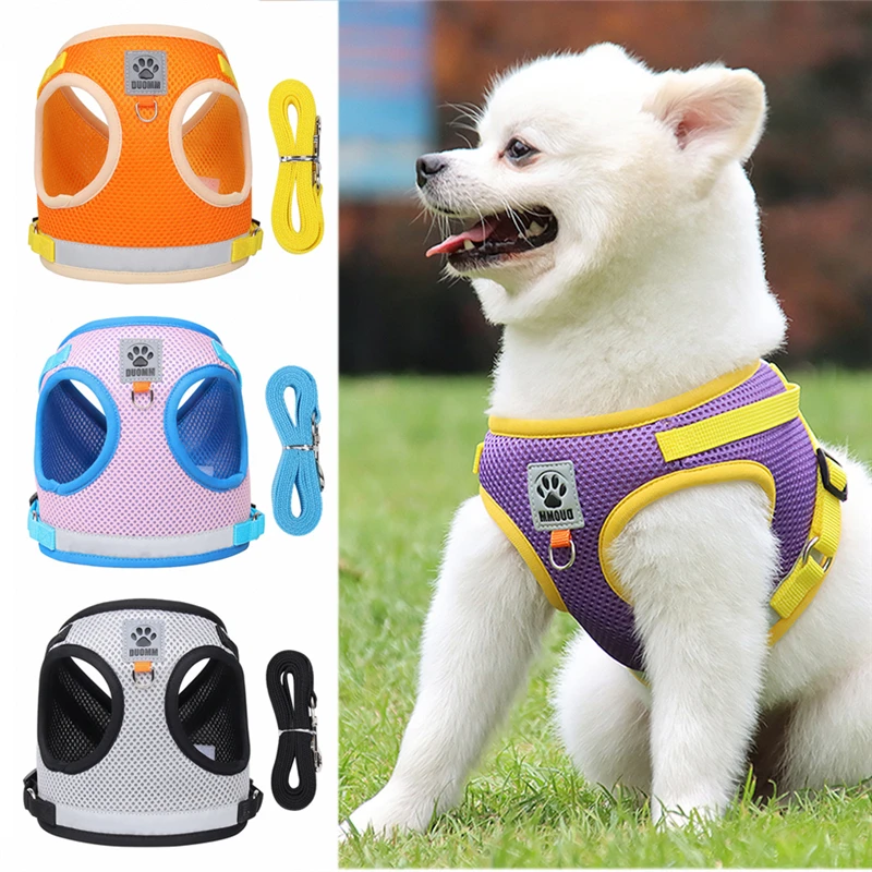 

Reflective Safety Pet Dog Harness and Leash Set for Small Medium Dogs Cat Harnesses Vest Puppy Chest Strap Pug Chihuahua Bulldog