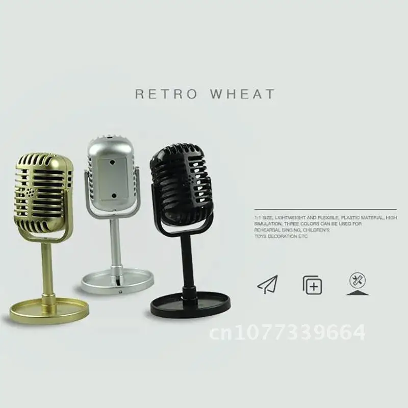 

Vintage Style Classic Dynamic Vocal Microphone Retro Mic Universal Stand Compatible Live Performance Karaoke Studio Recording