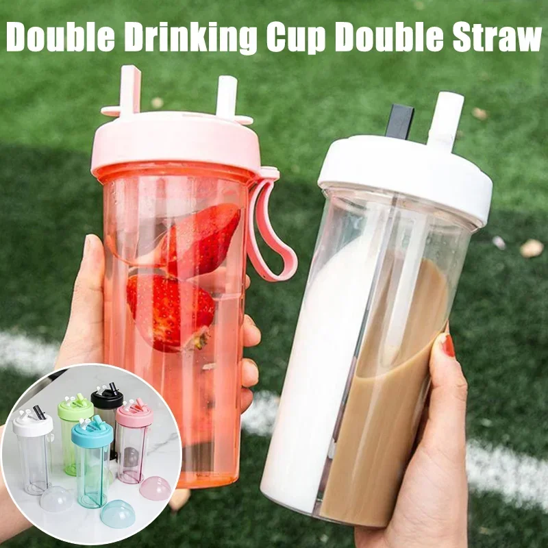 Double Drinking Cup Double Straw Portable Large Capacity Water Bottle Creative Couple Water Mug Dual Purpose Bottle Kettle 600ML
Double Drinking Cup Double Straw Portable Large Capacity Water Bottle Creative Couple Water Mug Dual Purpose Bottle Kettle 600ML