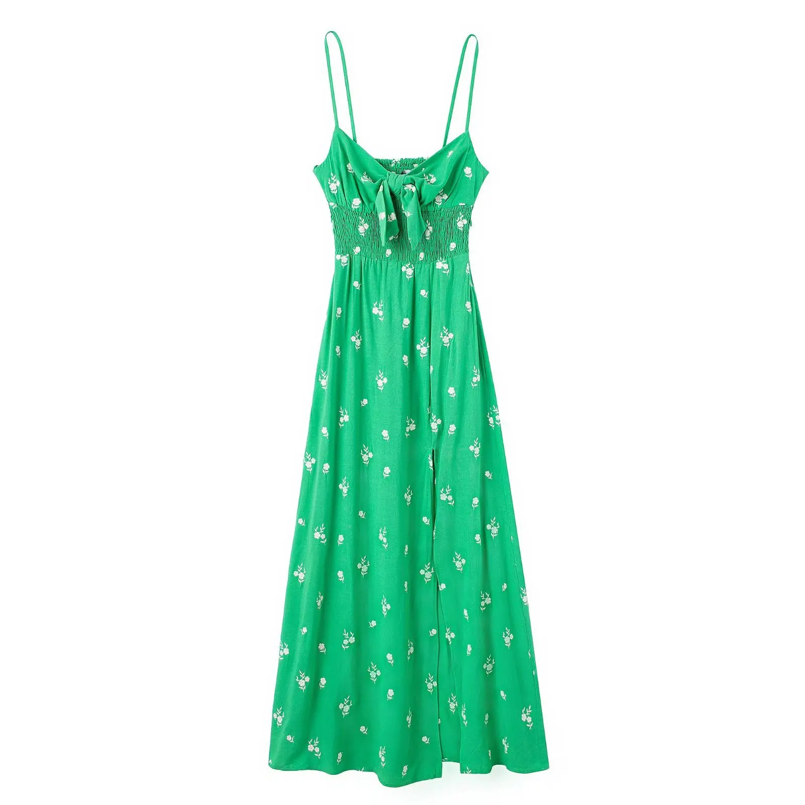 Summer New Women Suspender Knotted Design Rubber Embroidered Split Dress At Waist
Summer New Women Suspender Knotted Design Rubber Embroidered Split Dress At Waist