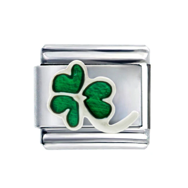 Good Luck Everver-Bracelet à breloques italiennes pour femme, vert, acier inoxydable, liens composables, bijoux à bricoler soi-même 1