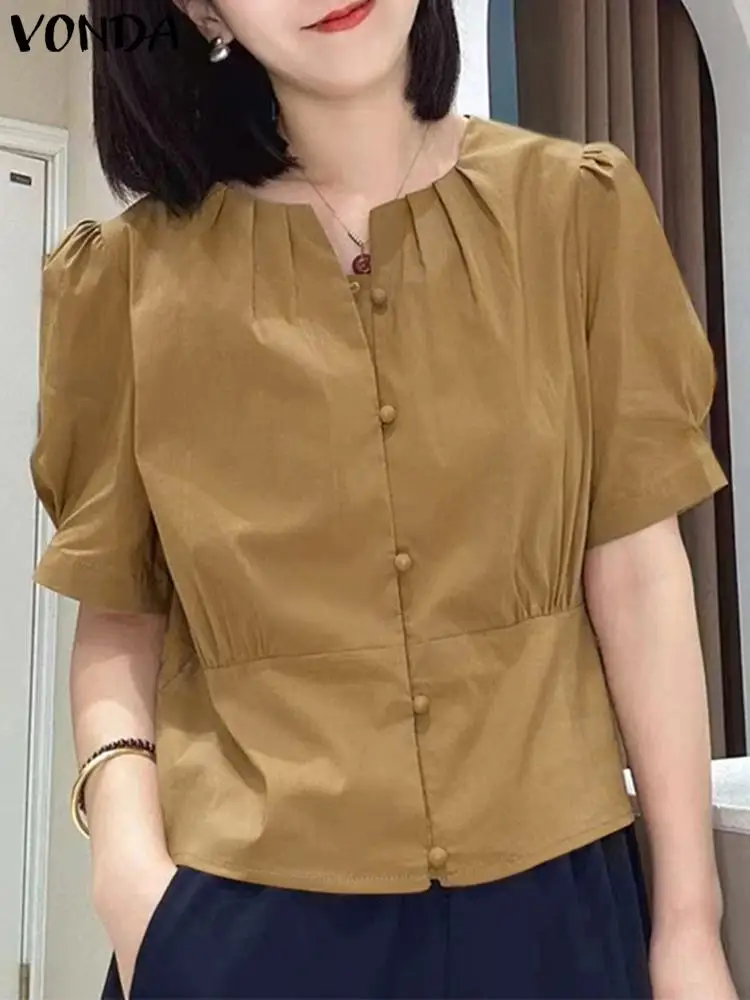 VONDA Women Ruffled Loose Shirts 2023 Summer Short Sleeve Round Neck Elegant Blouses Buttons Tunic Tops Casual Blusas Femininas
VONDA Women Ruffled Loose Shirts 2023 Summer Short Sleeve Round Neck Elegant Blouses Buttons Tunic Tops Casual Blusas Femininas