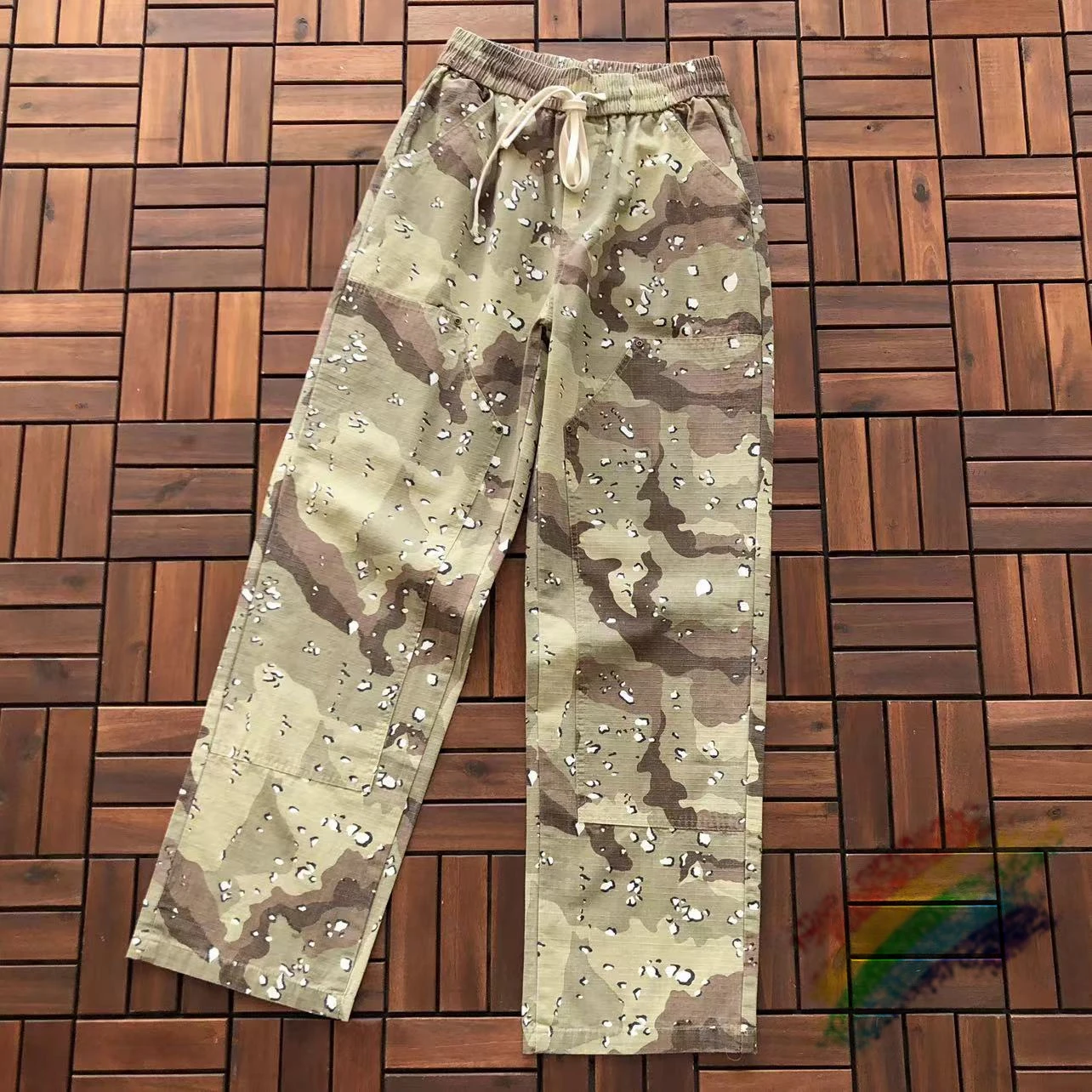 

2024ss SAINT MICHAEL Camouflage Functional Logging Pants Men Women Unisex Washed Streetwear Jogger Drawstring Sweatpants