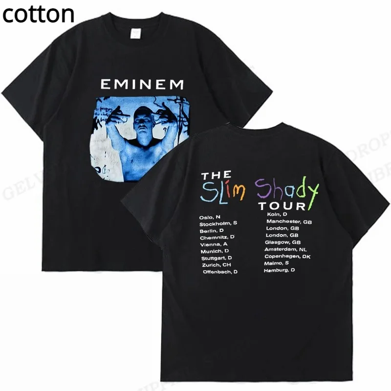 

2023 Summer Men's Eminem T Shirt Men Fashion T-shirts Cotton Tshirt Kids Hip Hop Tops Tees Women Tshirt Rapper Camiseta Tops Boy