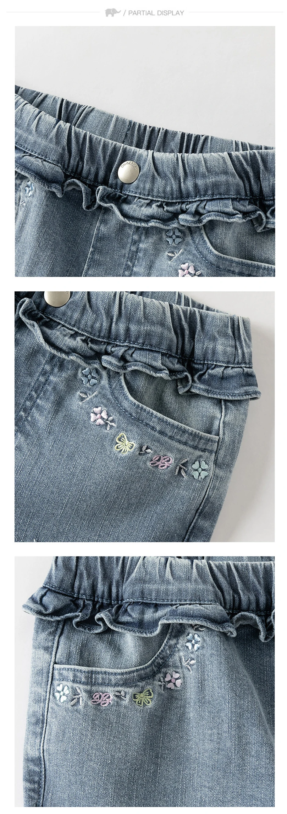 بنطلون ديف بيلا الربيعي للفتيات مع جيب مطرز، بنطلون جينز كاجوال بخصر مطاطي وقصة واسعة من الأسفل، بنطلون رسمي للأطفال للحفلات DK1260988 بنطلون ديف بيلا الربيعي للفتيات مع جيب مطرز، بنطلون جينز كاجوال بخصر مطاطي وقصة واسعة من الأسفل، بنطلون رسمي للأطفال للحفلات DK1260988