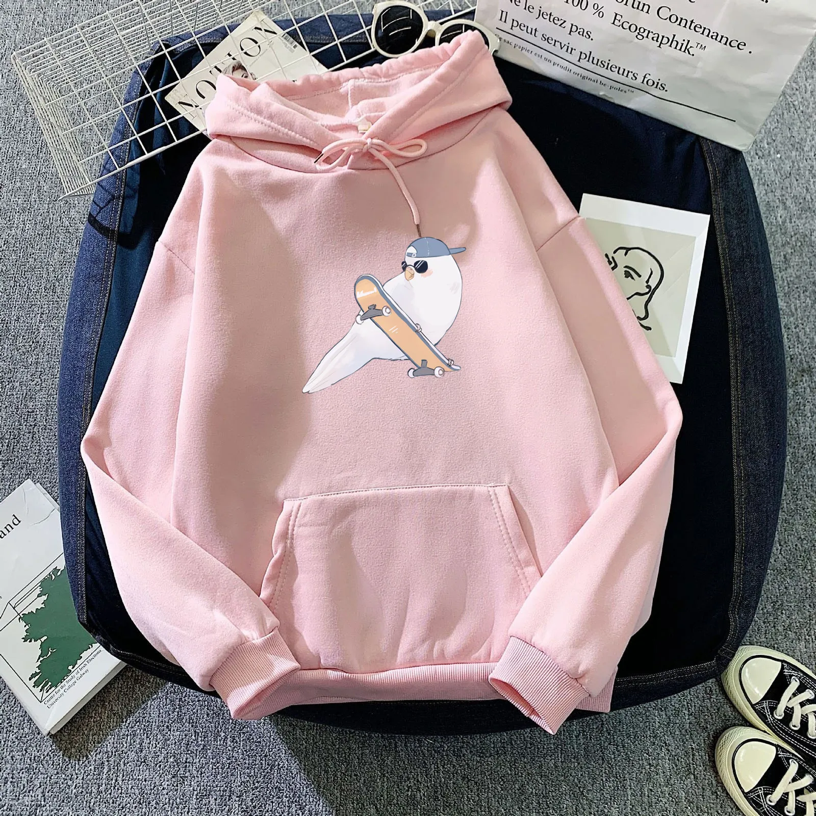 Funny Pigeon skateboard Hoodies Print Tops Harajuku Sweatshirt Cartoon Graphic Streetwear Women Hoodie Casual winter Clothes
Funny Pigeon skateboard Hoodies Print Tops Harajuku Sweatshirt Cartoon Graphic Streetwear Women Hoodie Casual winter Clothes