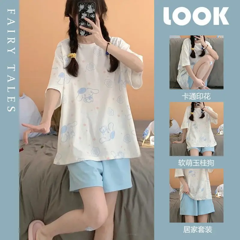 Cinnamoroll Kawaii Sanrio Anime Short Sleeve Pajamas Summer Cute Cartoon Ins Pants Home Clothing Lovely Gifts for Girls
Cinnamoroll Kawaii Sanrio Anime Short Sleeve Pajamas Summer Cute Cartoon Ins Pants Home Clothing Lovely Gifts for Girls