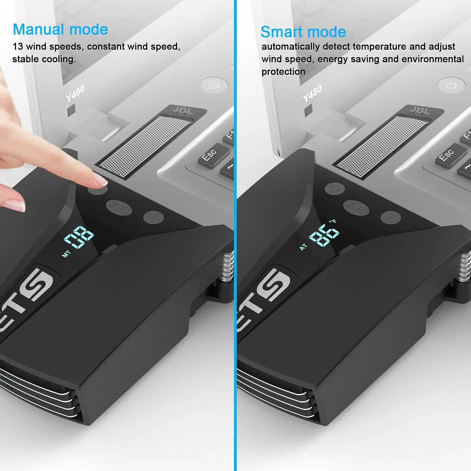 Laptop Fan Cooler with Temperature Display Notebook Radiator Rapid Cooling Adjustable Speed AutoTemp Detection for Gaming Laptop Laptop Fan Cooler with Temperature Display Notebook Radiator Rapid Cooling Adjustable Speed AutoTemp Detection for Gaming Laptop