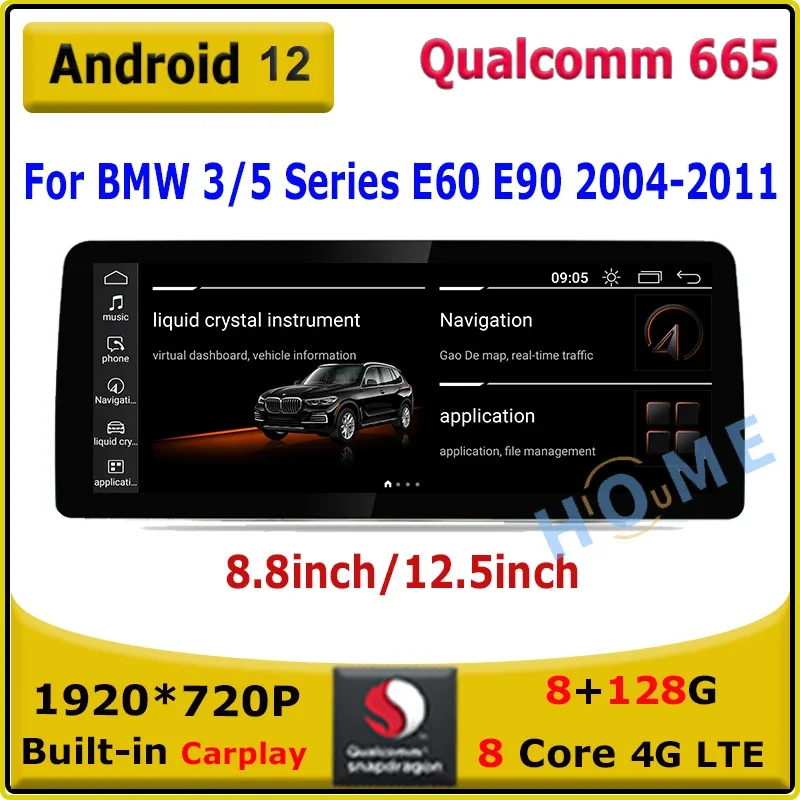 8.8"/12.5" Snapdragon Android 12 Car Multimedia Player GPS for BMW 5 series E60 E61 E62 E63 3 series E90 E91 Video CarPlay
8.8"/12.5" Snapdragon Android 12 Car Multimedia Player GPS for BMW 5 series E60 E61 E62 E63 3 series E90 E91 Video CarPlay
