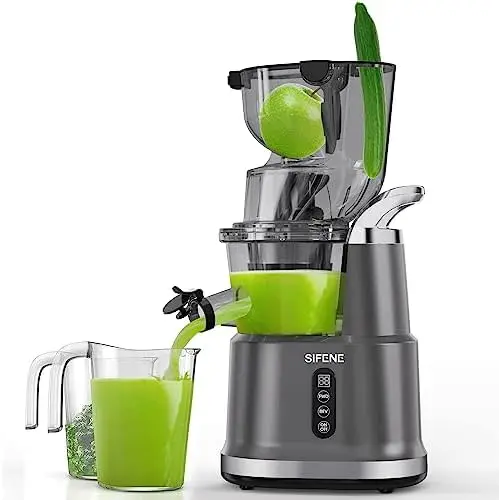 

Masticating Juicer Machines with Big Mouth 3.2" Feed Chute, Whole Slow Juicer, Vertical Cold Press Juice Extractor for Vege