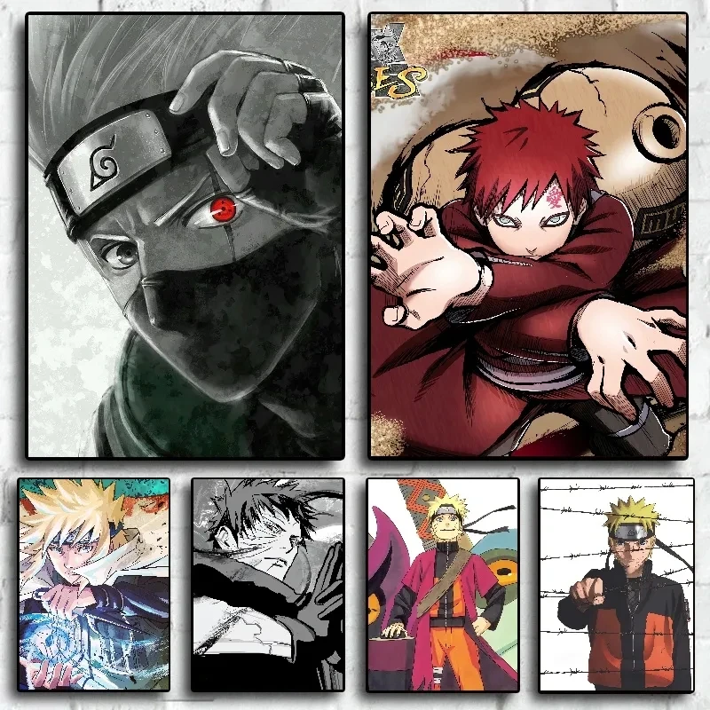 

Naruto Poster Kakashi Sasuke Itachi Uchiha Akatsuki Anime Character Canvas Painting for Modern Home Decoration Aesthetic Gift