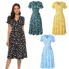 Bohemian Beach Skirt Chiffon V-neck Lace Sexy Elegant Printed Big Swing Dress Female 2022 Spring and Summer New Boho Dress
Bohemian Beach Skirt Chiffon V-neck Lace Sexy Elegant Printed Big Swing Dress Female 2022 Spring and Summer New Boho Dress