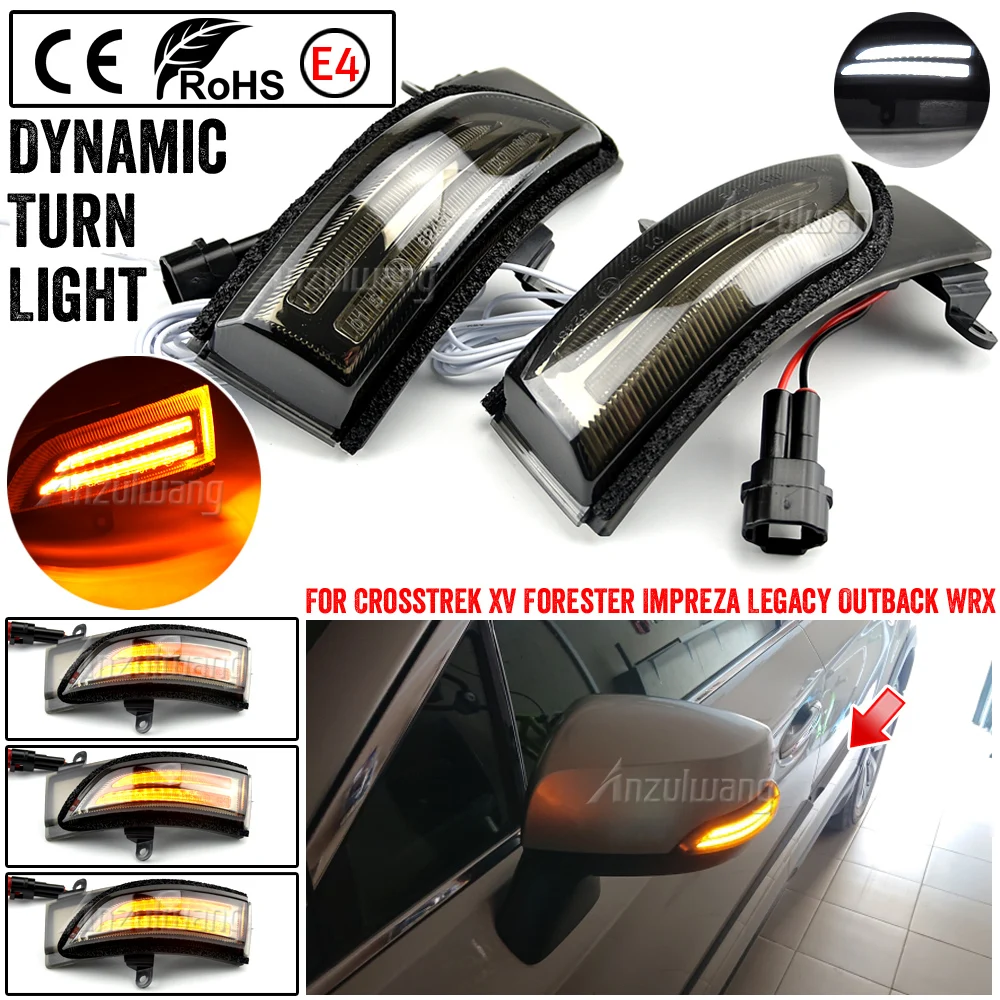 

1Pair Dynamic Side Mirror Blinker Repeater Light Turn Signal Lamp for Subaru Crosstrek Outback Forester WRX STI Impreza Legacy