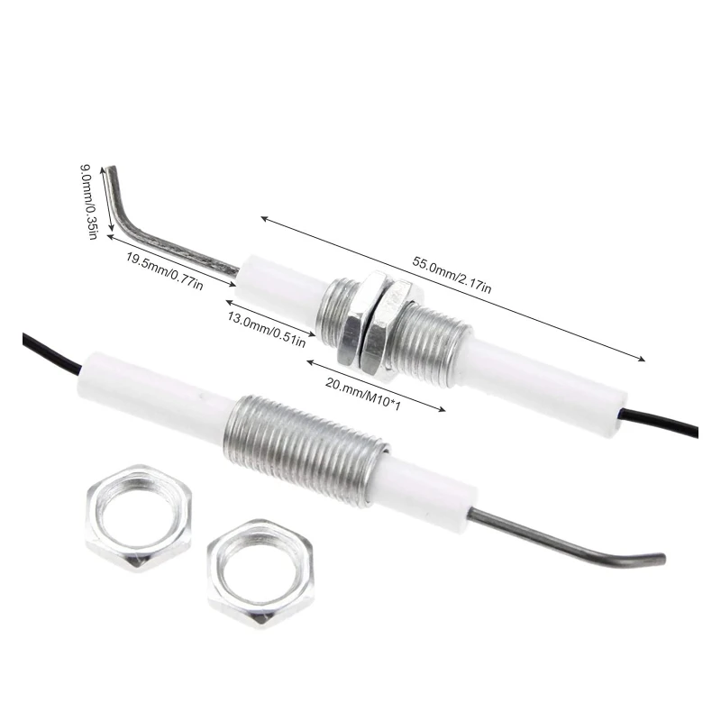 R91A Electrode Sparks Ignition Part Plug Ceramic Electrode Igniter with Wire 30 for cm in Round 2.3mm Terminal Surface Material
R91A Electrode Sparks Ignition Part Plug Ceramic Electrode Igniter with Wire 30 for cm in Round 2.3mm Terminal Surface Material