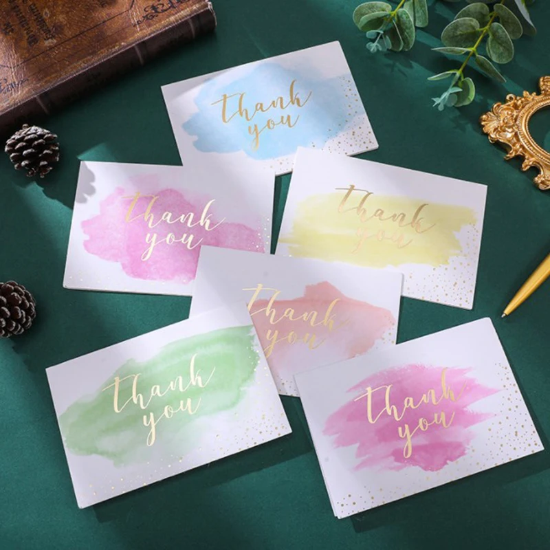 

6PCS Thank You Card With Envelope Business Card Greeting Card For Graduation Thanksgiving