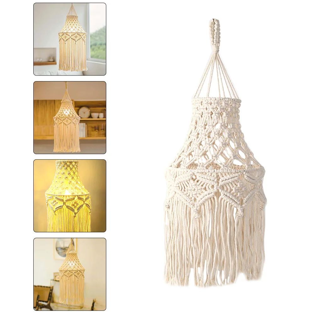 Boho Woven Ceiling Light Cover - Cotton Hanging Lampshade with Dust Protection 3 Sc1a8d38d417b4e1393a9a470a629d9deu
